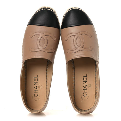 Chanel Lambskin CC Espadrilles 40 Beige Black 2 of 11