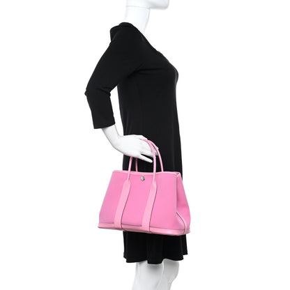 Hermes Toile Epsom Verso Garden Party 30 TPM Bubblegum Rubis 2 of 11