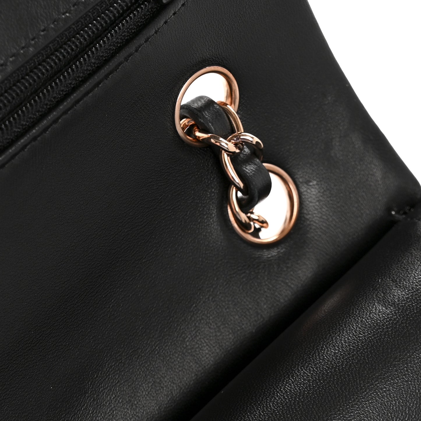 Lambskin Quilted Small Double Flap Black