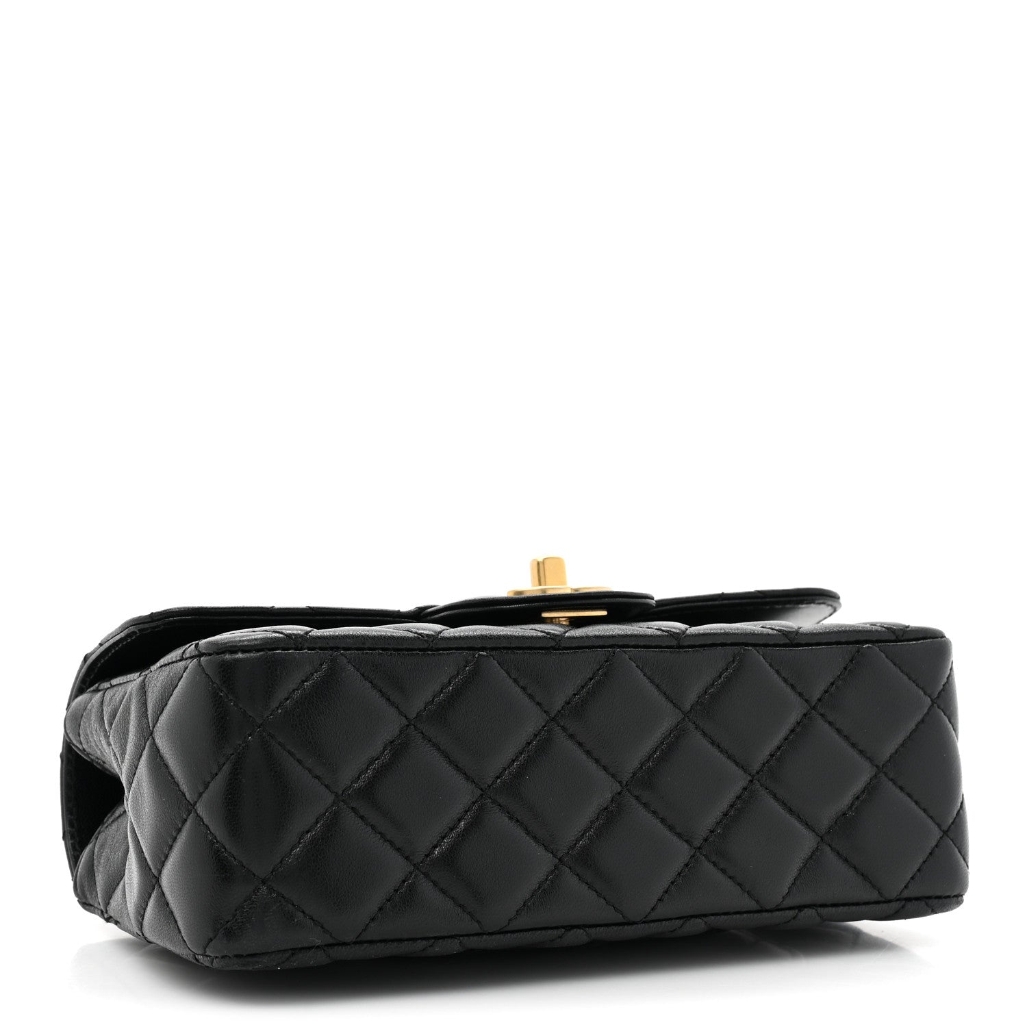 Chanel Lambskin Quilted Mini Metal Top Handle Rectangular Flap Black 4 of 11