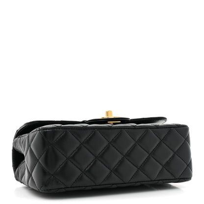 Chanel Lambskin Quilted Mini Metal Top Handle Rectangular Flap Black 4 of 11