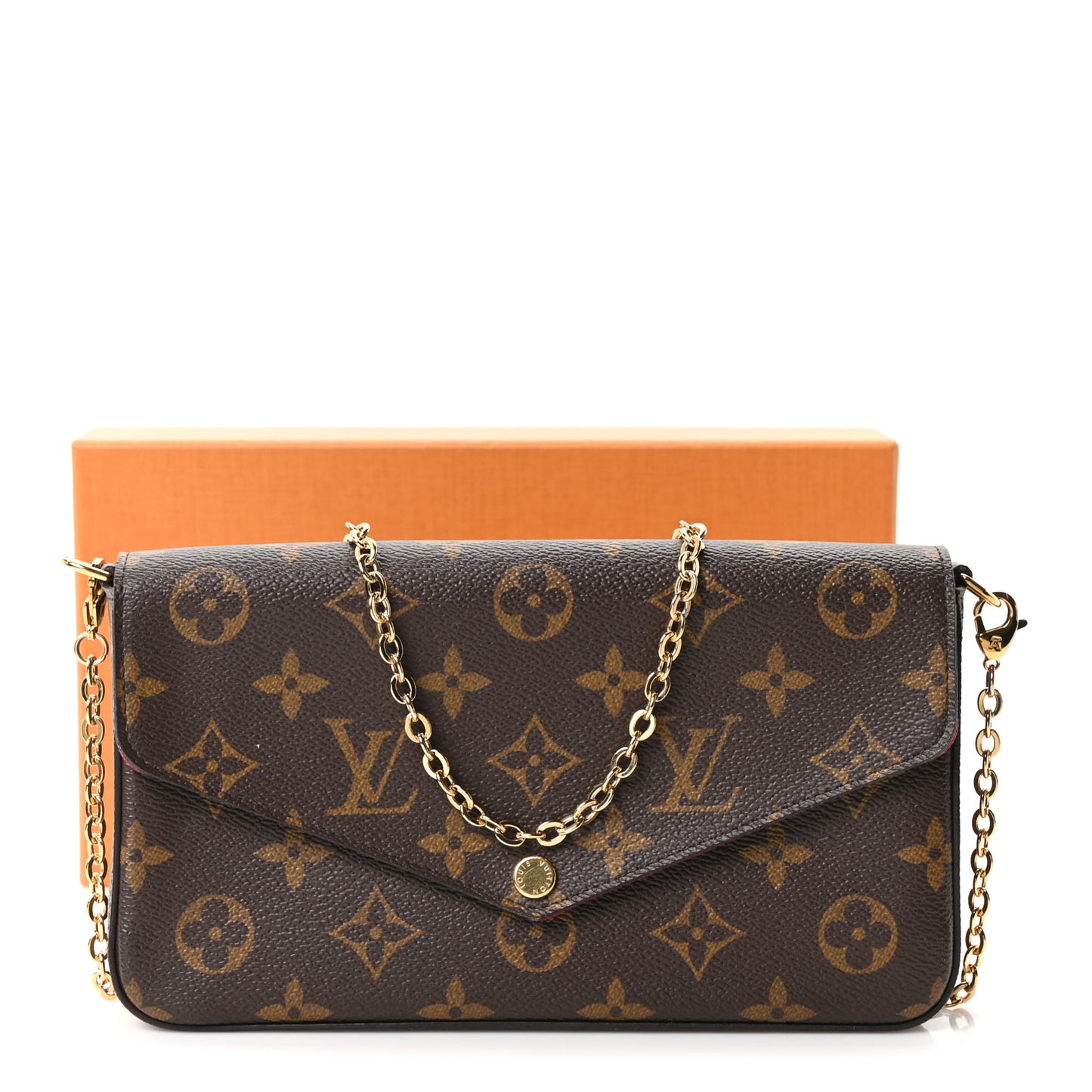 Monogram Pochette Felicie Chain Wallet Fuchsia