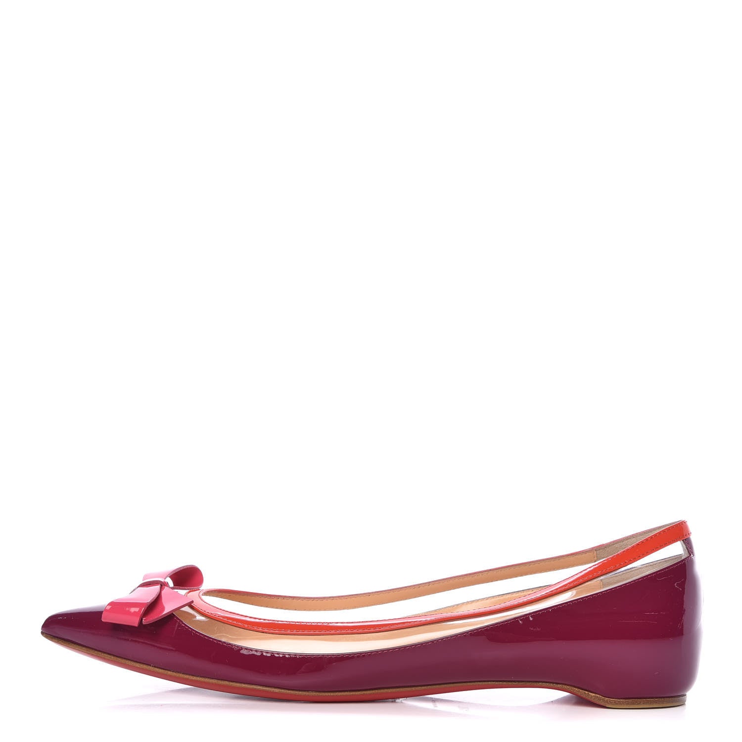 Christian Louboutin Patent PVC Suspendo Ballet Flats 38.5 Pink 1 of 9
