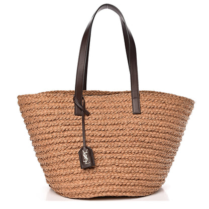 Saint Laurent Raffia Calfskin Medium Panier Tote 1 of 9