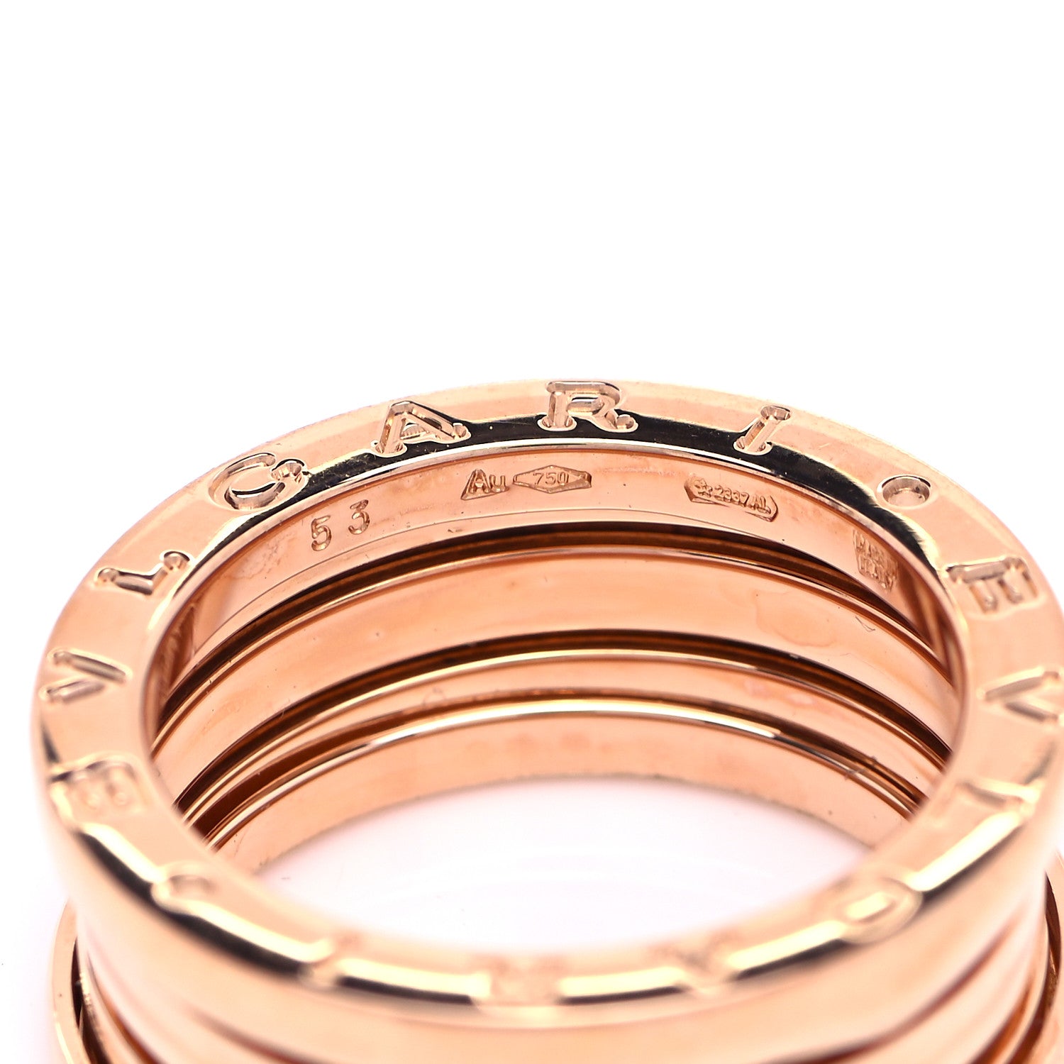Bulgari 18K Rose Gold B.Zero1 Three-Band Ring 53 6.25 4 of 5