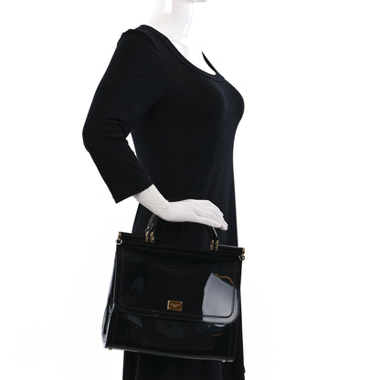 Dolce & Gabbana Patent Medium Miss Sicily Satchel Black 2 of 8