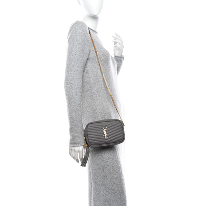 Saint Laurent Grain De Poudre Matelasse Monogram Mini Lou Camera Bag Fog 2 of 11