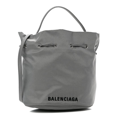 Balenciaga Nylon Wheel Logo Bucket Bag XS Gris Cendre 1 of 6