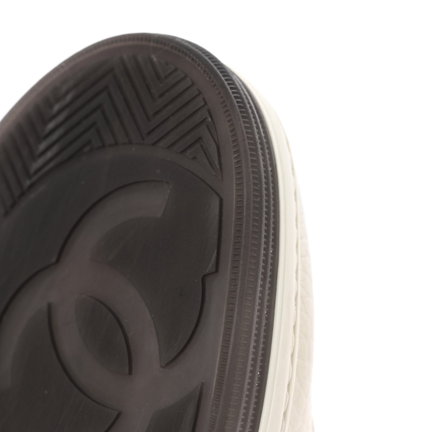 Grained Calfskin Fabric Womens Logo Sneakers 35 White Black