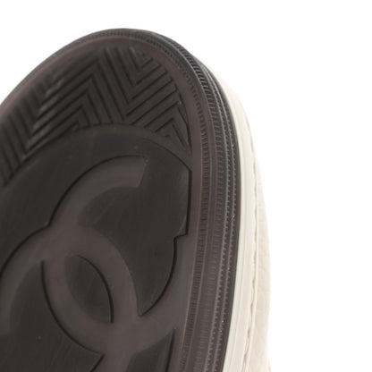Chanel Grained Calfskin Fabric Womens Logo Sneakers 35 White Black 15 of 17