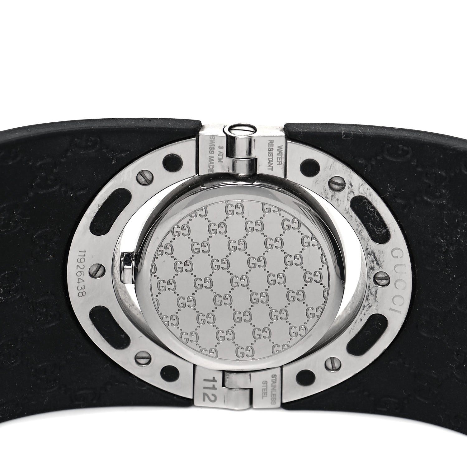 Gucci Stainless Steel Rubber 33mm Twirl Quartz Watch Black 4 of 5