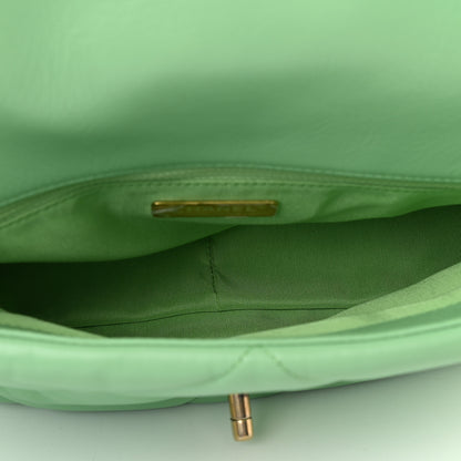 Chanel Lambskin Quilted Large Chanel 19 Flap Light Green 5 of 9