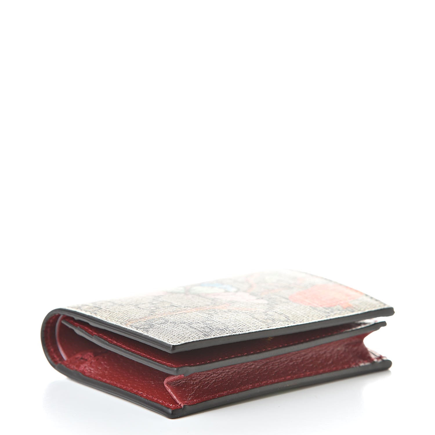 Gucci GG Supreme Monogram Tian Card Case Beige Multicolor Red 4 of 8