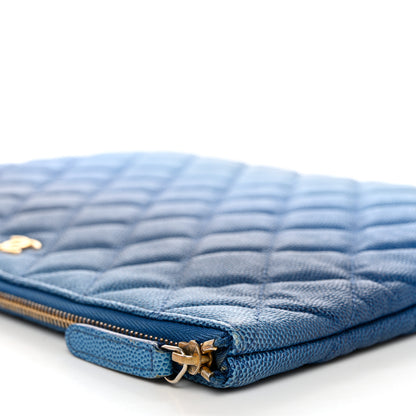 Chanel Caviar Ombre Medium Cosmetic Case Blue 10 of 12