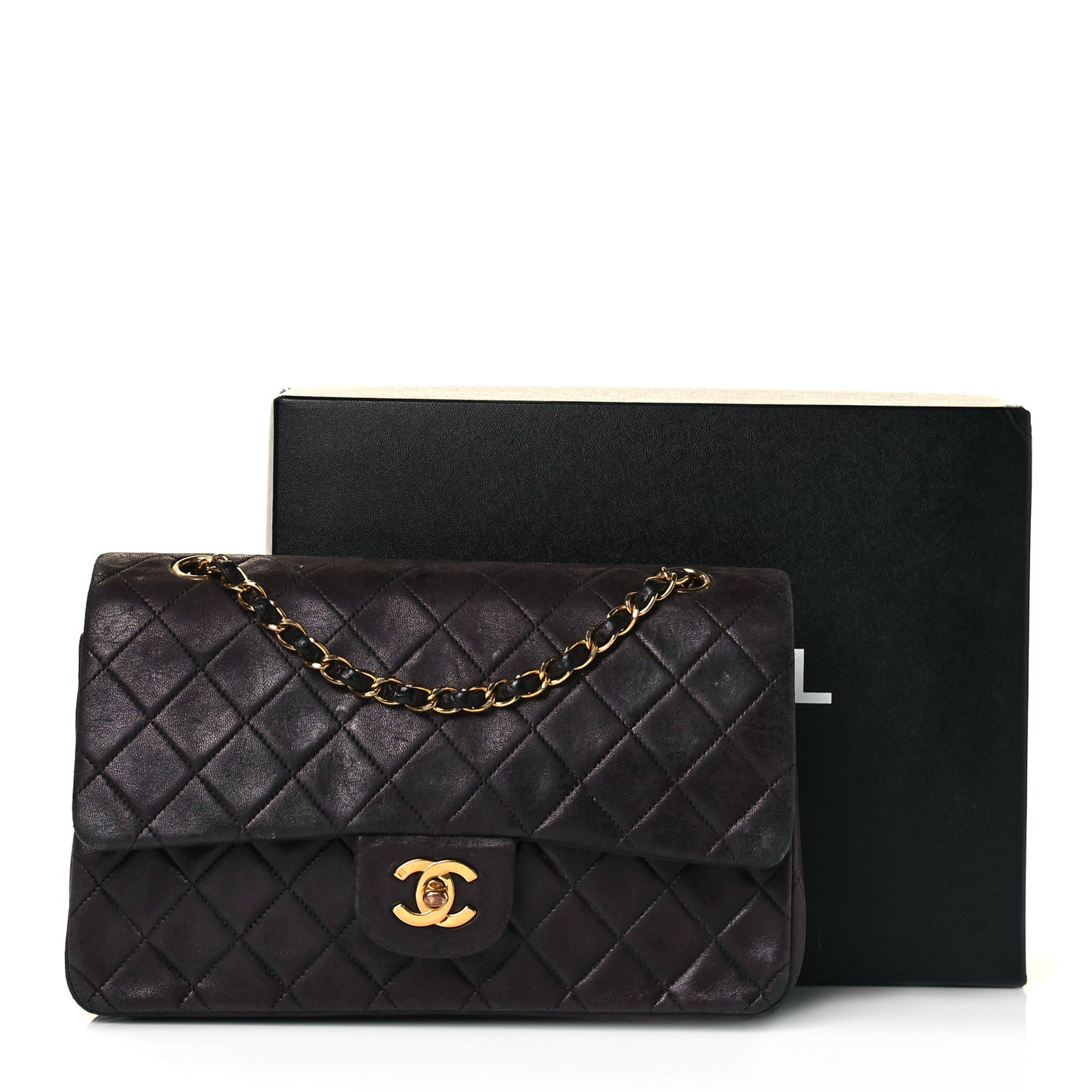 Lambskin Quilted Small Double Flap Black