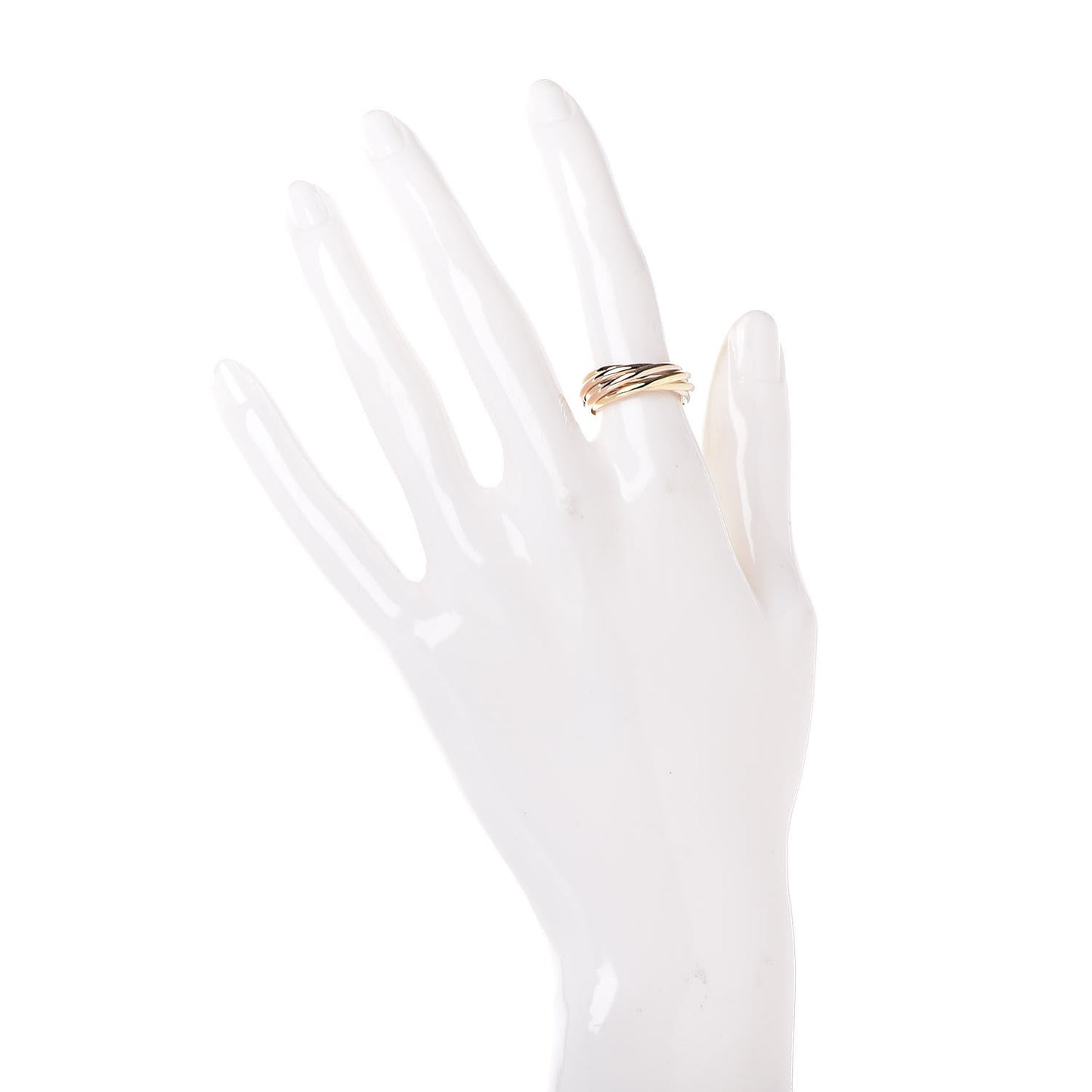 18K Pink Yellow White Gold 7 Band Trinity Ring 49 4.75