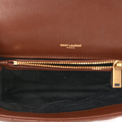 Saint Laurent Sheepskin Matelasse Chevron Monogram Medium College Bag Brick 5 of 10