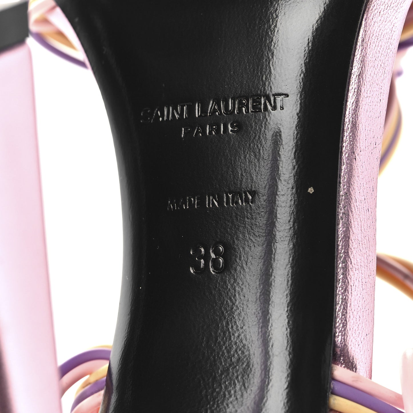 Metallic Calfskin Gippy 105 Sandals  38 Malva Peach Gerbera