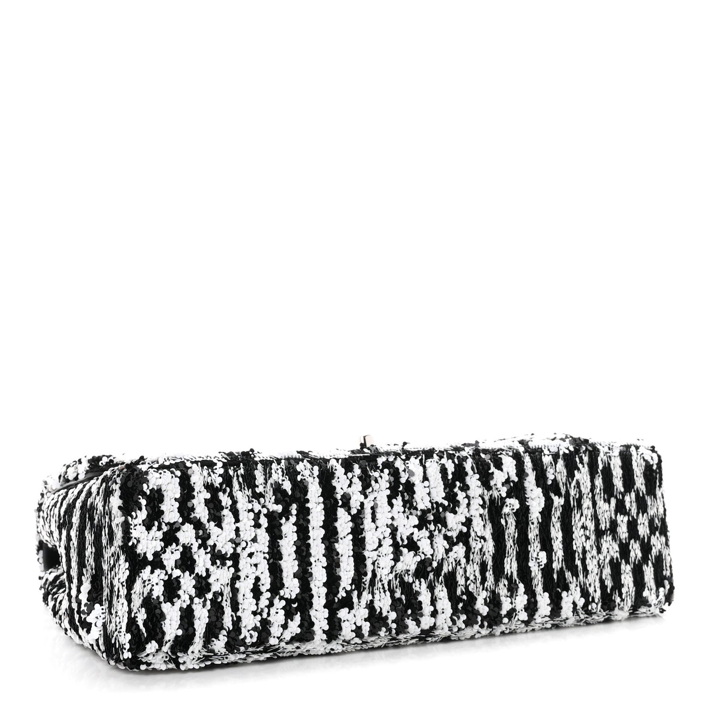 Sequin CC Medium Flap Black White