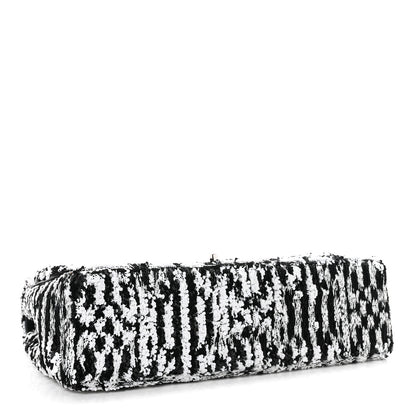 Chanel Sequin CC Medium Flap Black White 4 of 11