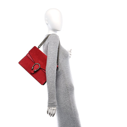 Gucci Suede Vitello Velvet Medium Dionysus Shoulder Bag Vulcanic Red 2 of 11
