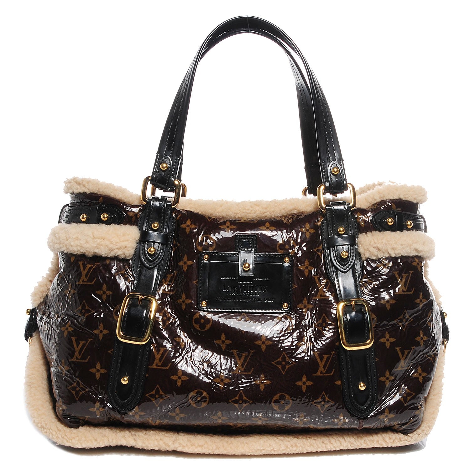 Louis Vuitton Patent Monogram Shearling Sac Thunder 1 of 7