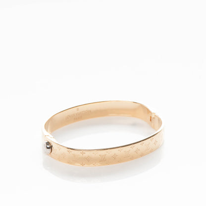 Louis Vuitton Brass Monogram Nanogram Cuff M Gold 3 of 5