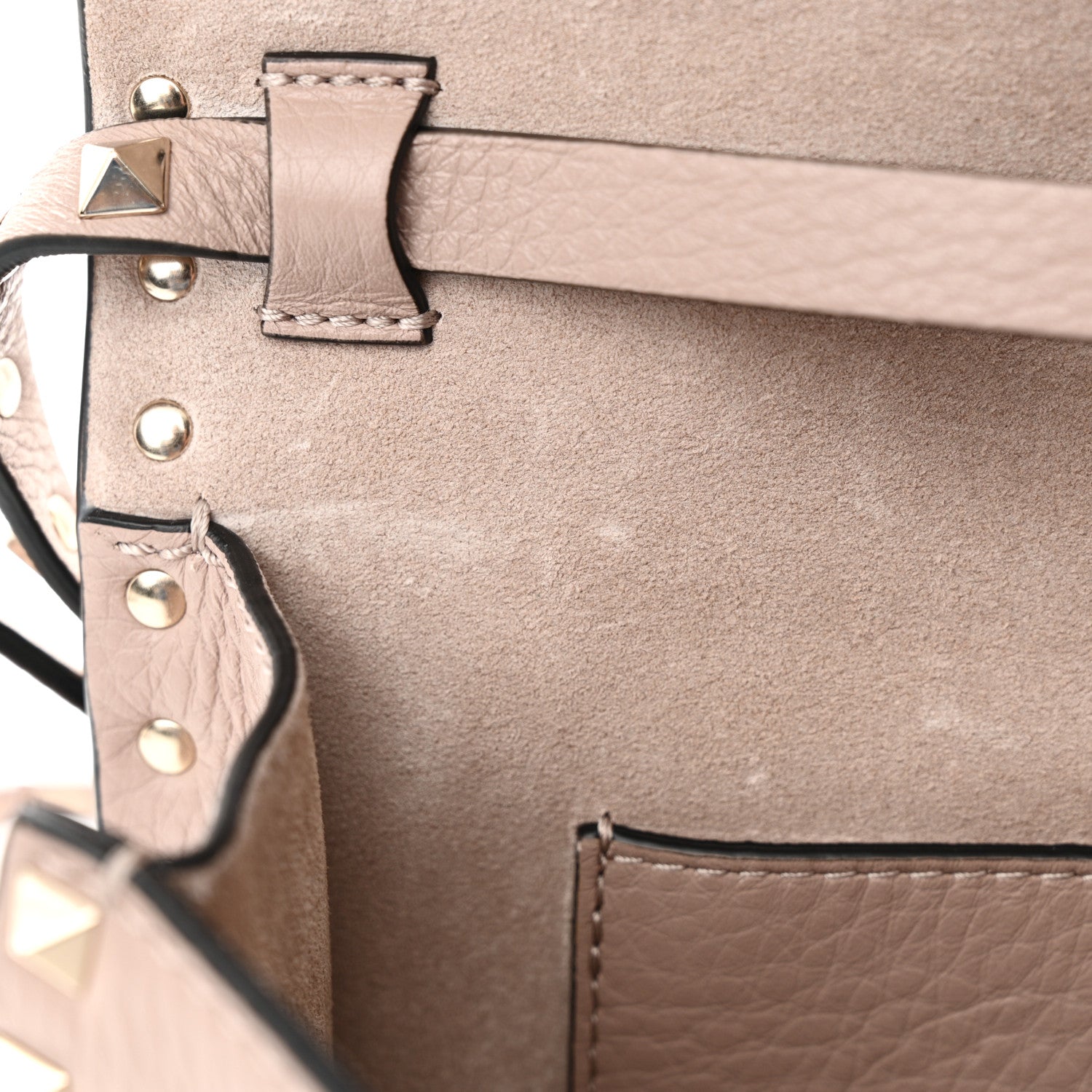 Valentino Garavani Pebbled Calfskin Medium Rockstud Flip Lock Crossbody Bag Poudre 12 of 12