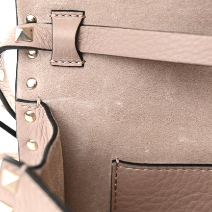 Valentino Garavani Pebbled Calfskin Medium Rockstud Flip Lock Crossbody Bag Poudre 12 of 12