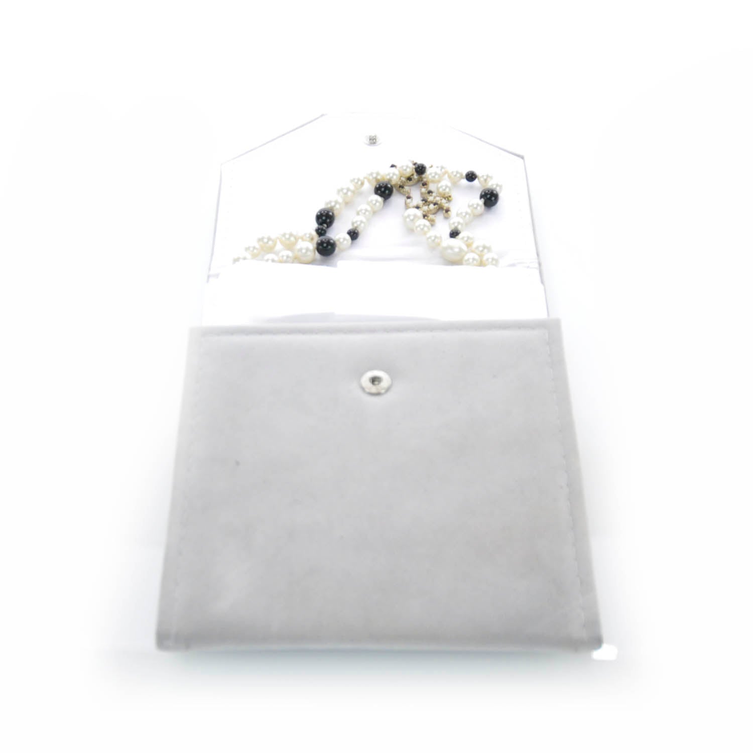 Chanel Long Pearl Gripoix CC Necklace Black White 08P 7 of 7