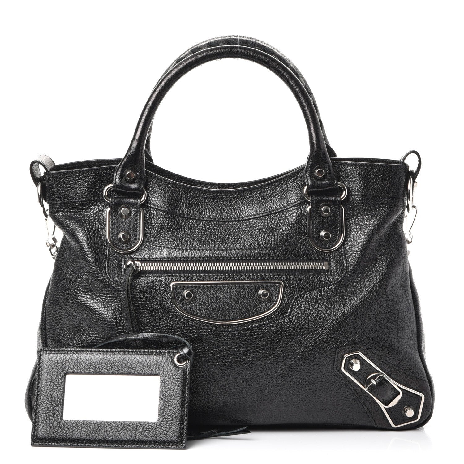 Balenciaga Chevre Silver Metallic Edge Hardware Town Black 1 of 11