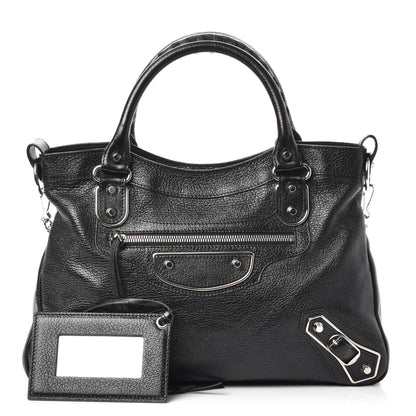 Balenciaga Chevre Silver Metallic Edge Hardware Town Black 1 of 11