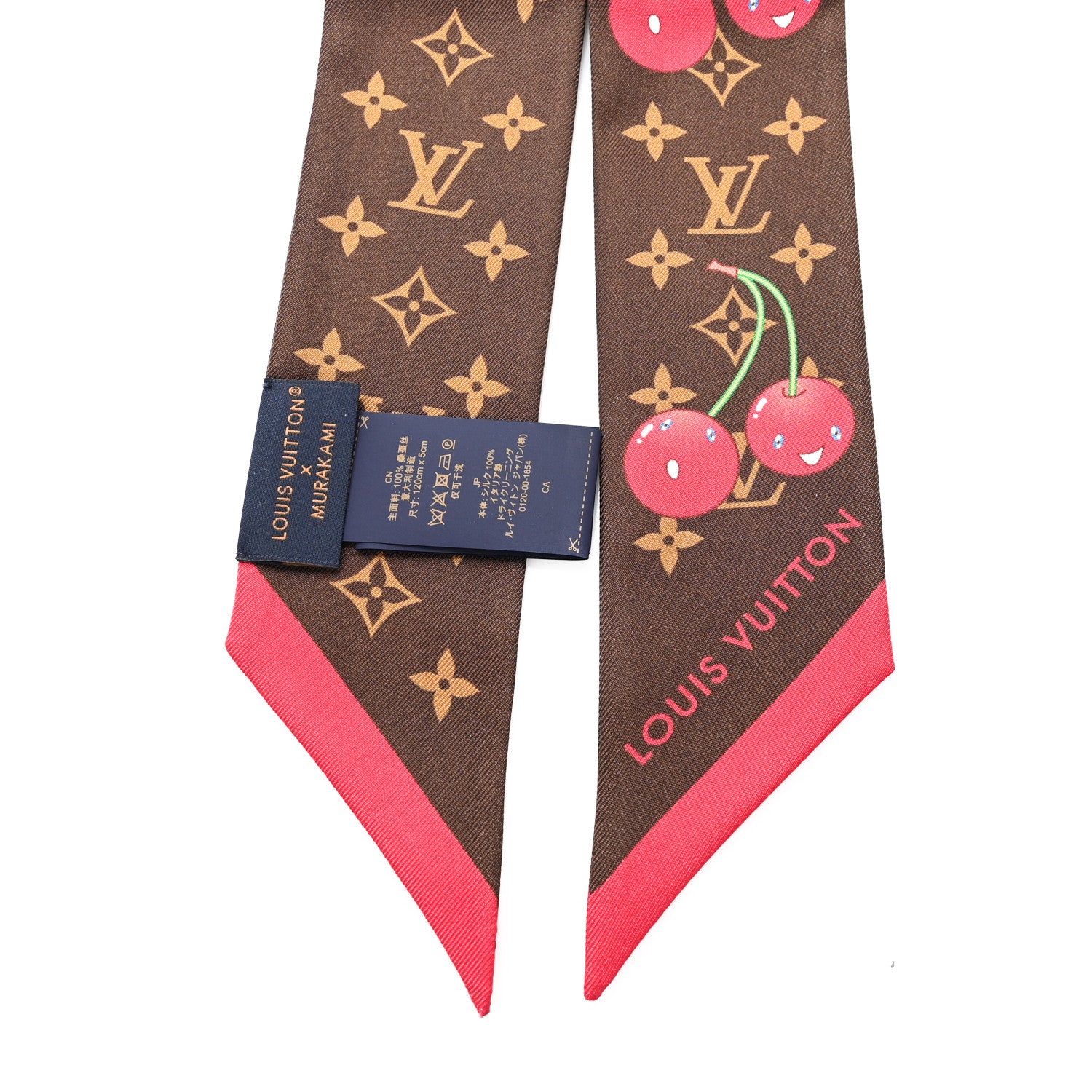 Louis Vuitton LV X TM Silk Monogram Cerises Bandeau Brown 1727975