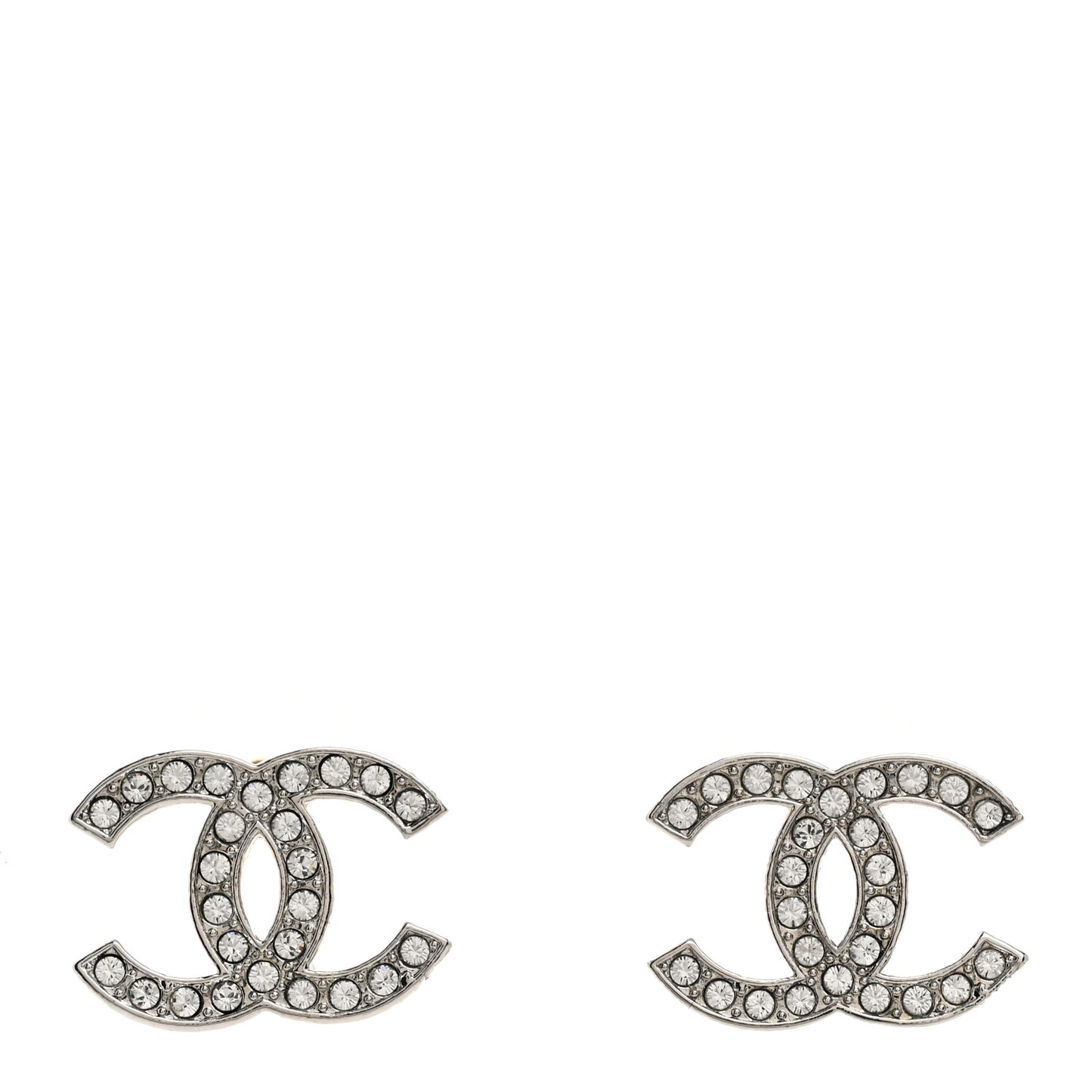 Crystal CC Earrings Silver