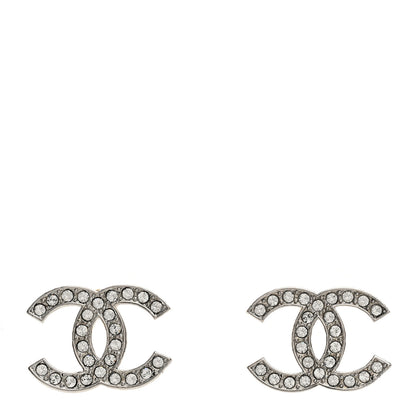 Chanel Crystal CC Earrings Silver 1 of 5
