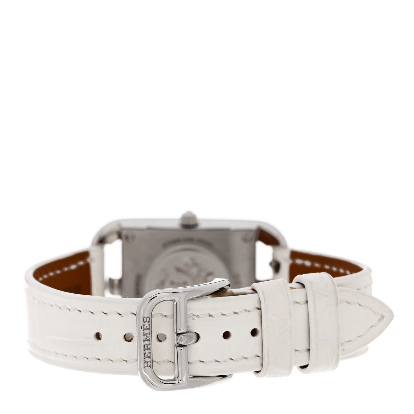 Stainless Steel Alligator Diamond Pave 23mm Cape Cod Quartz Watch Blanc