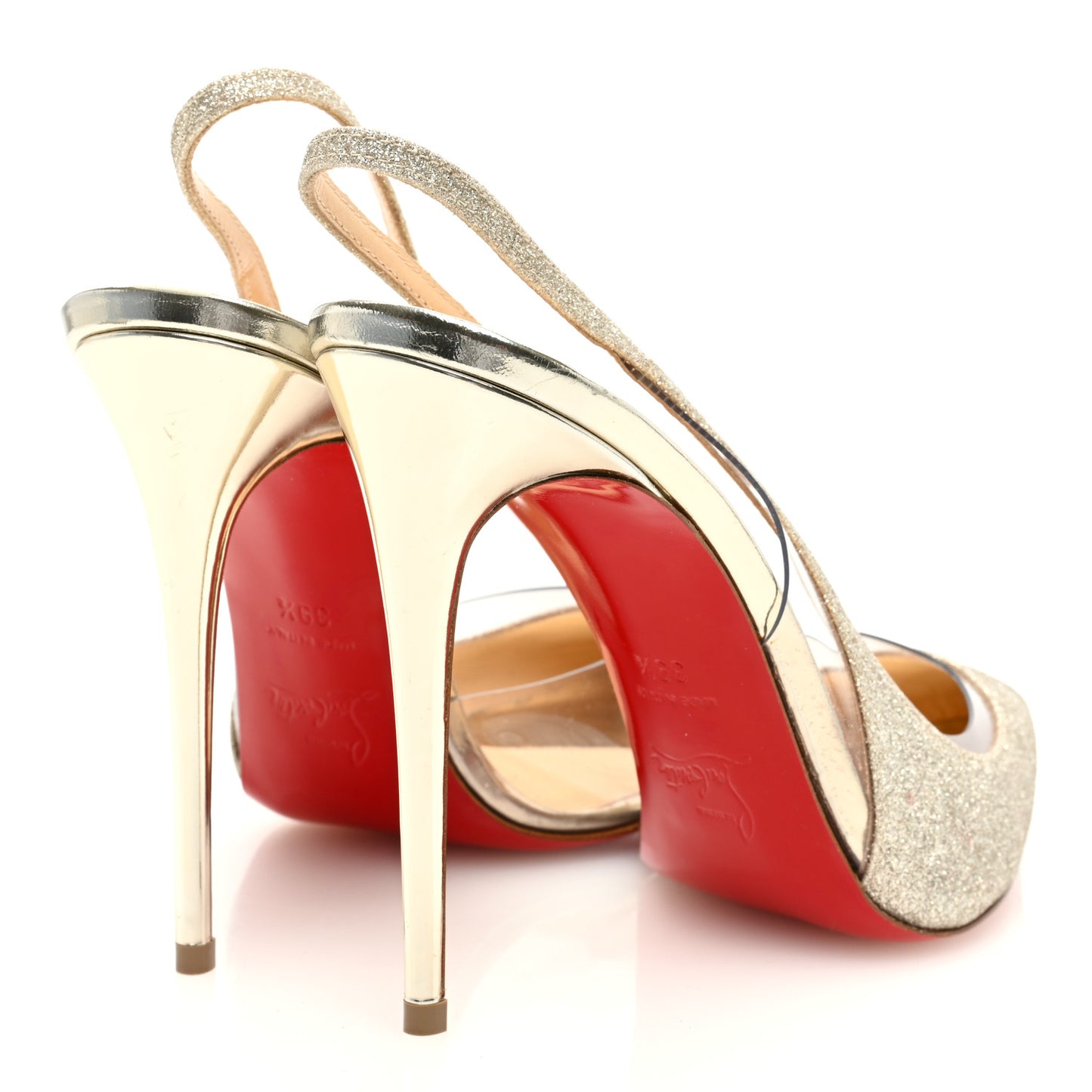 Mini Glitter PVC Specchio Optisexy 100 Pumps 39.5 Ivory Light Gold