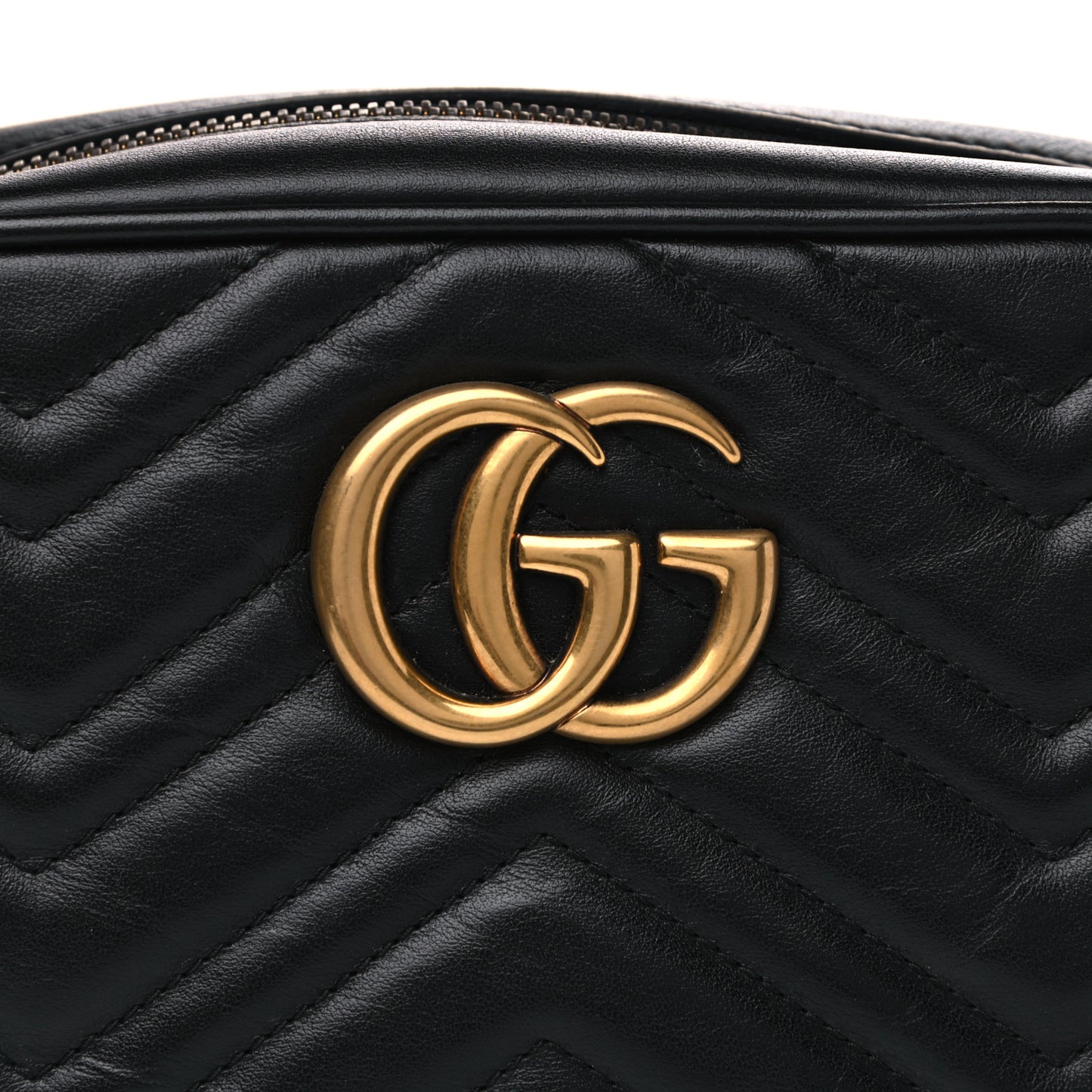 Calfskin Matelasse Small GG Marmont Chain Shoulder Bag Black