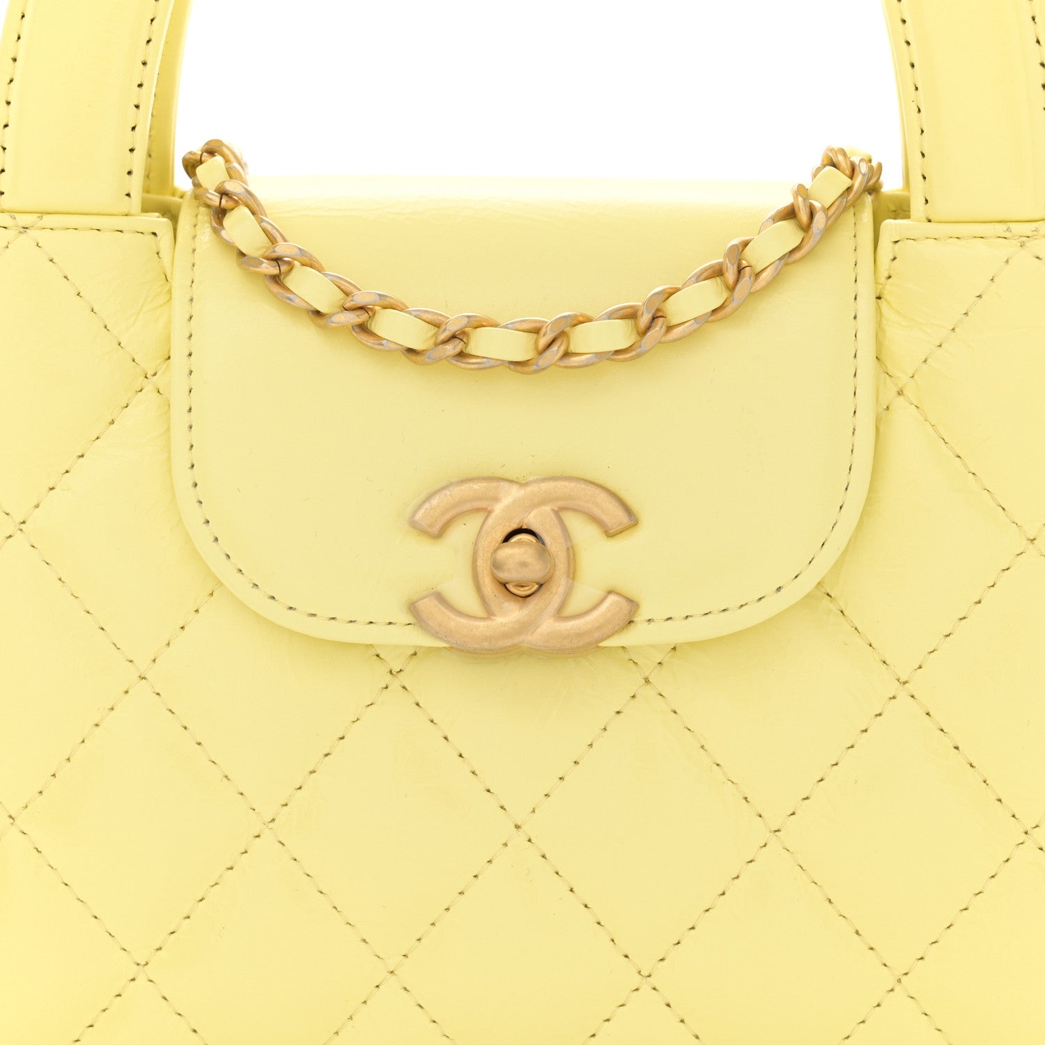 kelly様 Chanel Shiny Aged Calfskin Quilted Nano Kelly Shopper Light