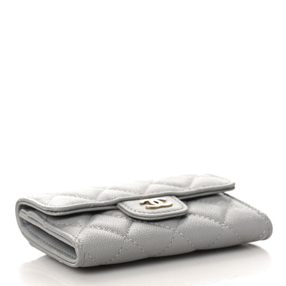 Chanel Caviar Quilted Flap Card Holder Wallet Grey 4 of 10