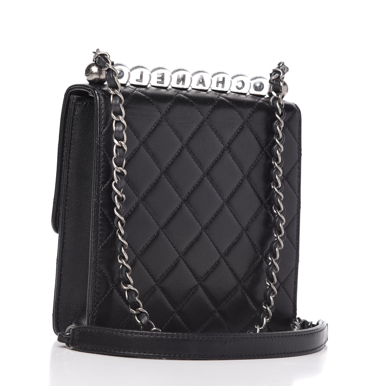 Chanel Lambskin Quilted Chic Pearls Flap Black 3 of 10