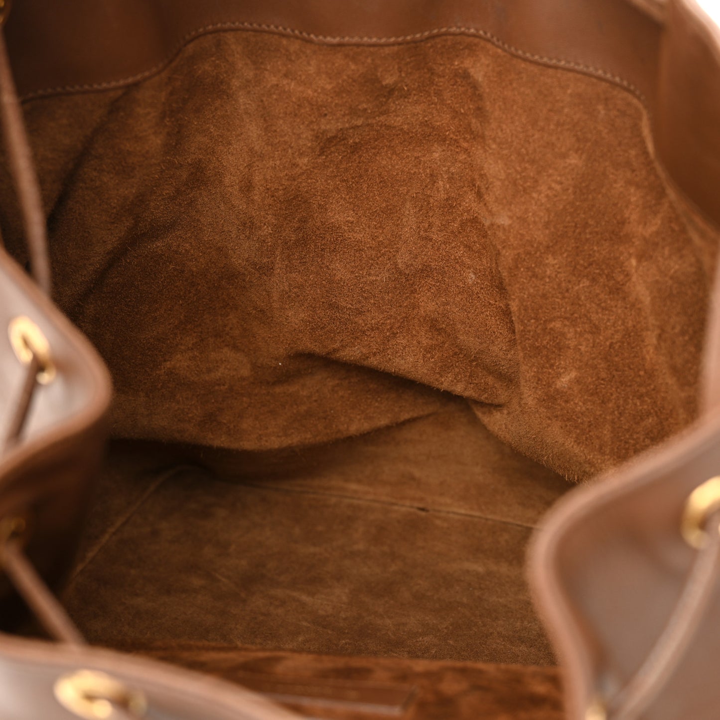Calfskin Large Emmanuelle Bucket Bag Cognac