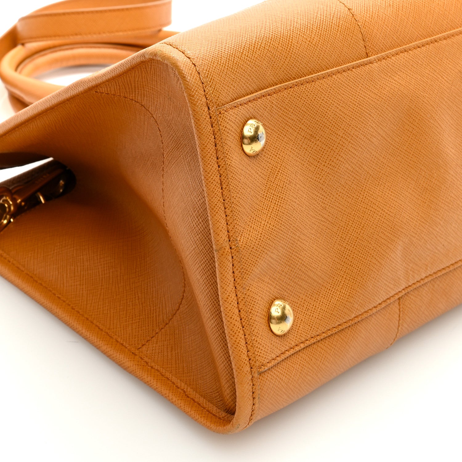 Prada Saffiano Top Handle Bag Orange 7 of 10