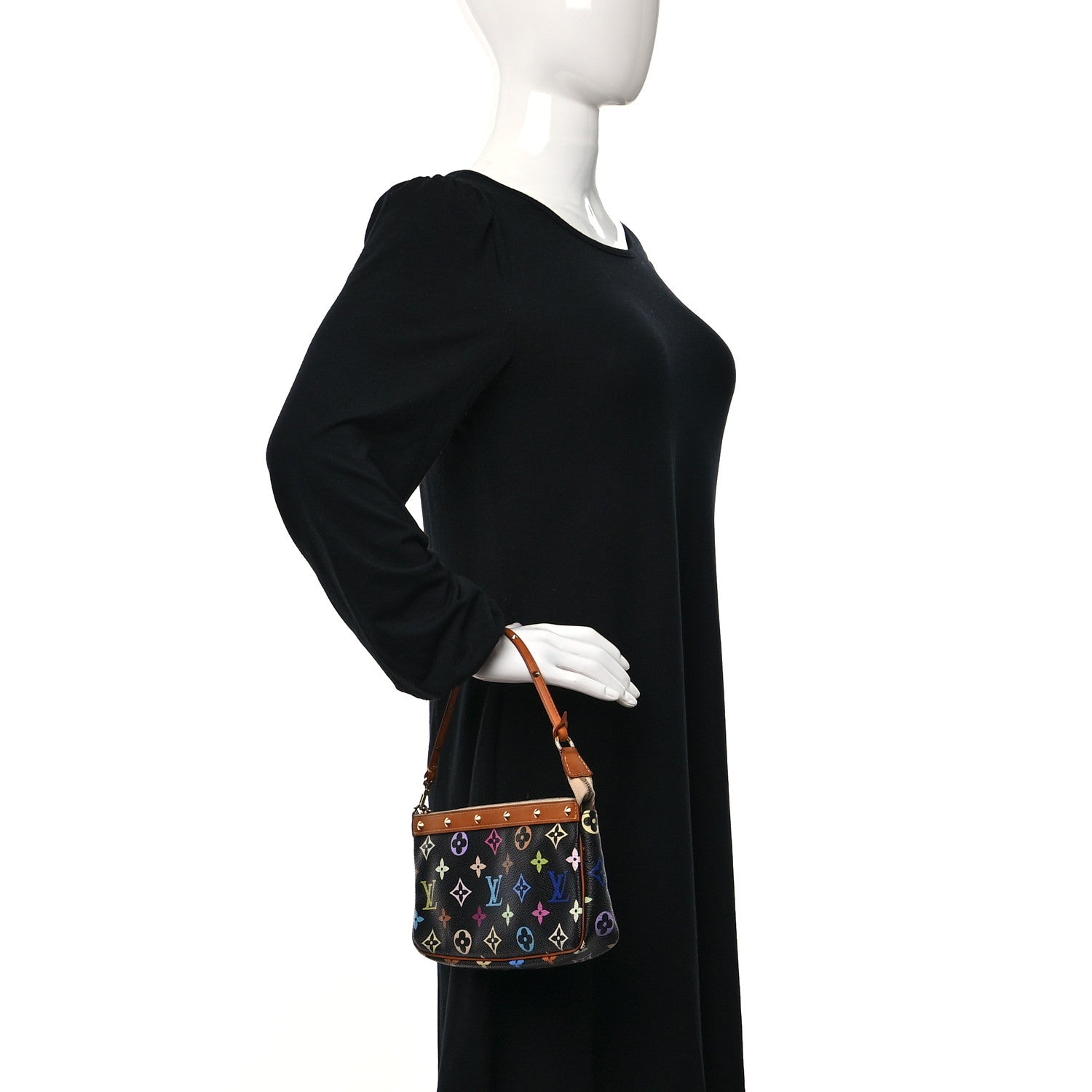 Louis Vuitton Monogram Multicolor Pochette Accessories Black 2 of 8