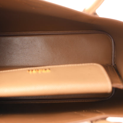 Prada Saffiano Cuir Small Double Bag Caramel 5 of 9