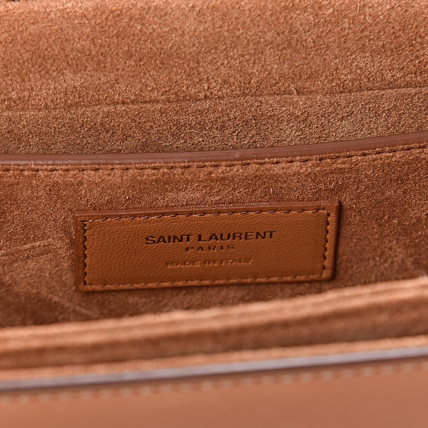 Saint Laurent Calfskin Medium Bellechasse Satchel Brown 7 of 12