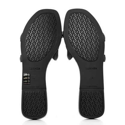 Hermes Rubber Aloha Sandals 39 Black 8 of 10