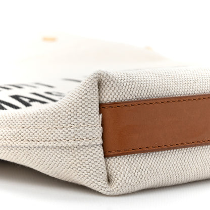 Saint Laurent Canvas Smooth Calfskin Universite North South Foldable Tote Naturel Brick 12 of 18