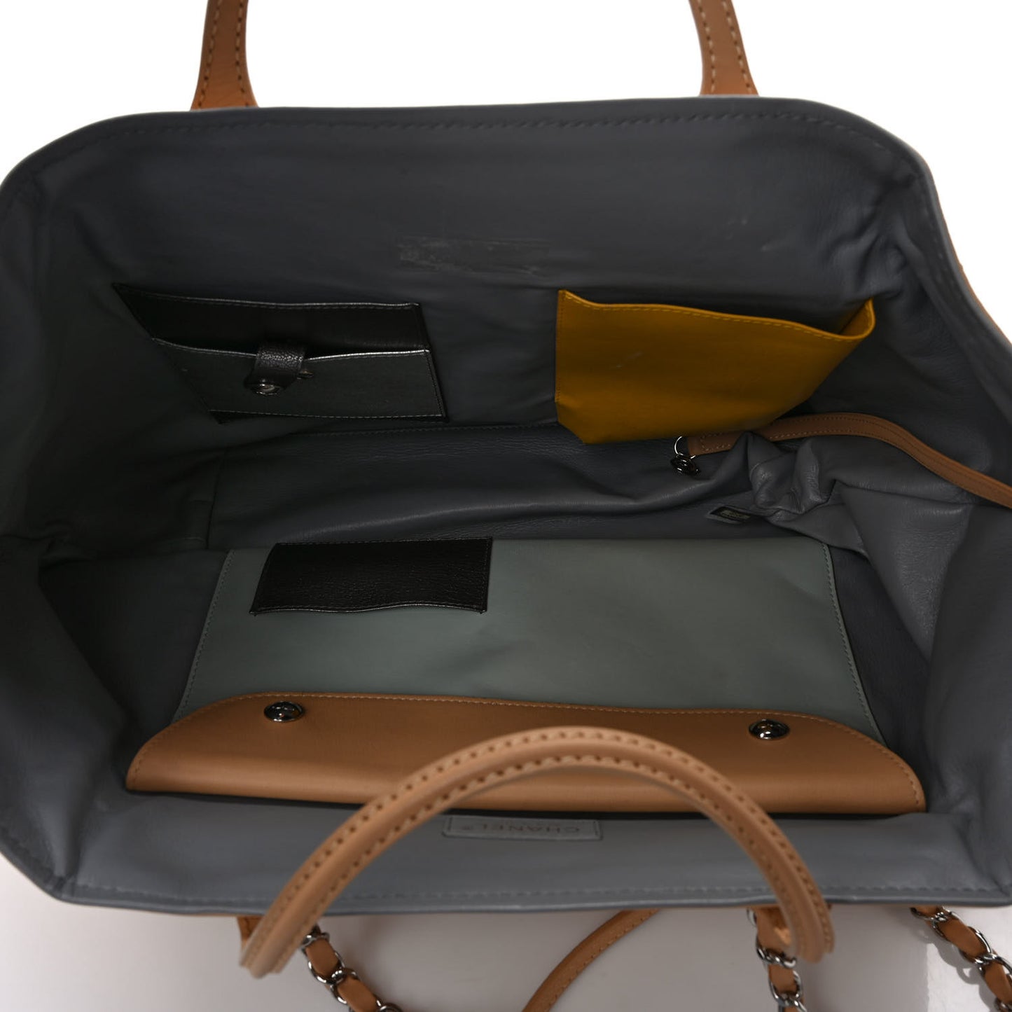 Calfskin Stitched Large Shopping Tote Beige