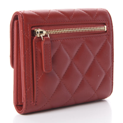 Chanel Lambskin Quilted Small Compact Wallet Red 2 of 7